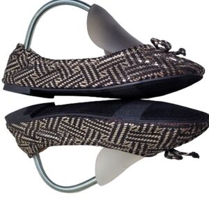 Cato Black and Metallic Gold Ballet Flats Size Women's 8 NEW